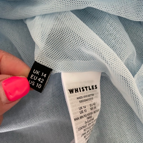 Whistles Light Blue Sequin Women's Top - Picture 14 of 14